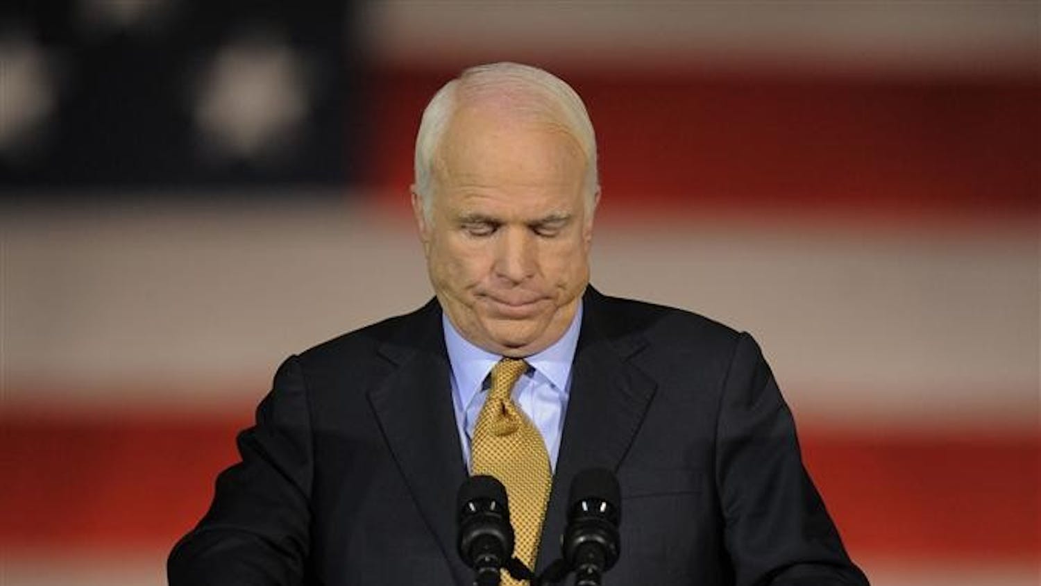 Sen. John McCain, R-Ariz., delivers remarks during an election night rally on Tuesday in Phoenix.