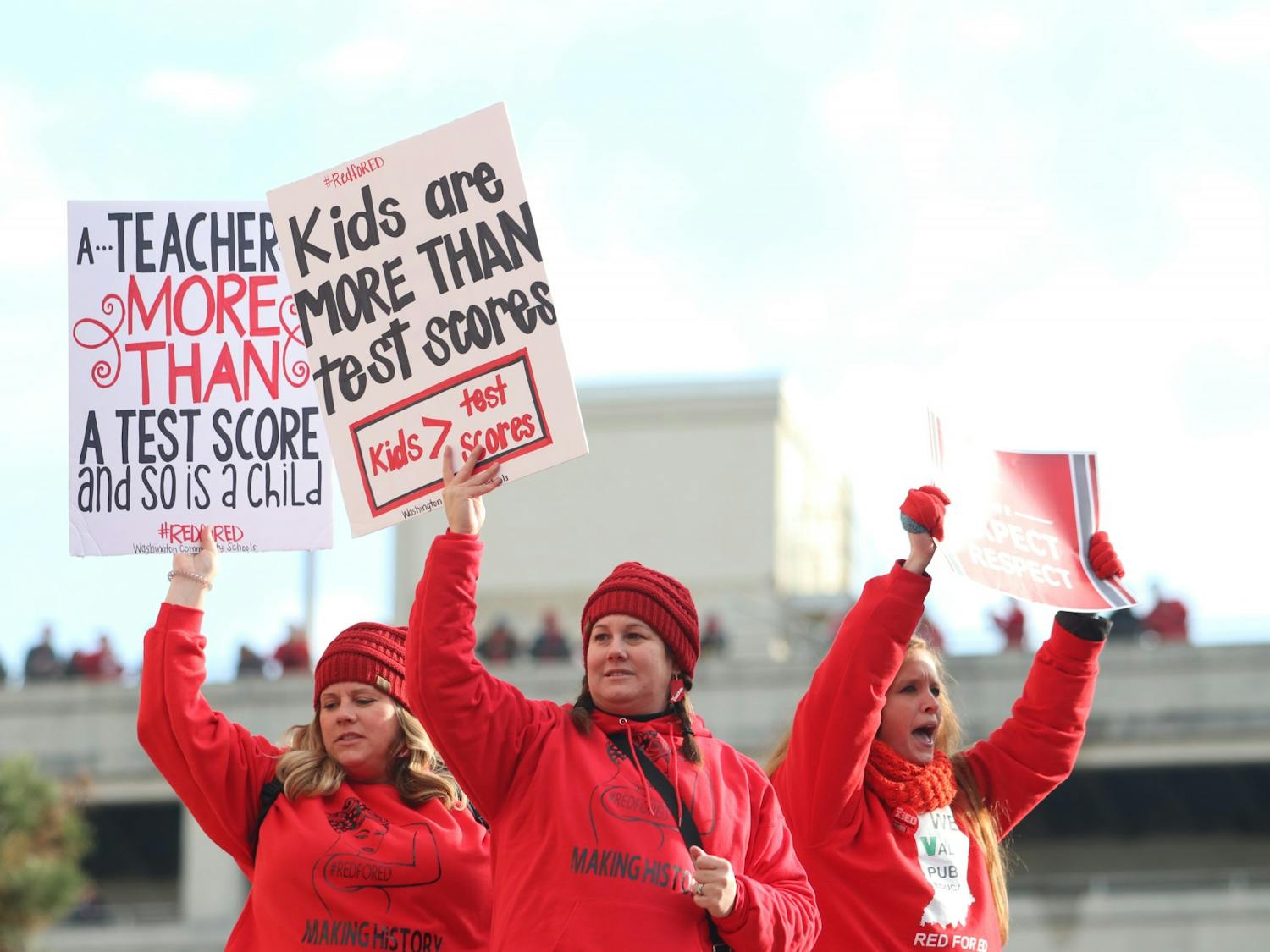 GALLERY: Teachers descend on the Indiana Statehouse to protest for #RedForEd day