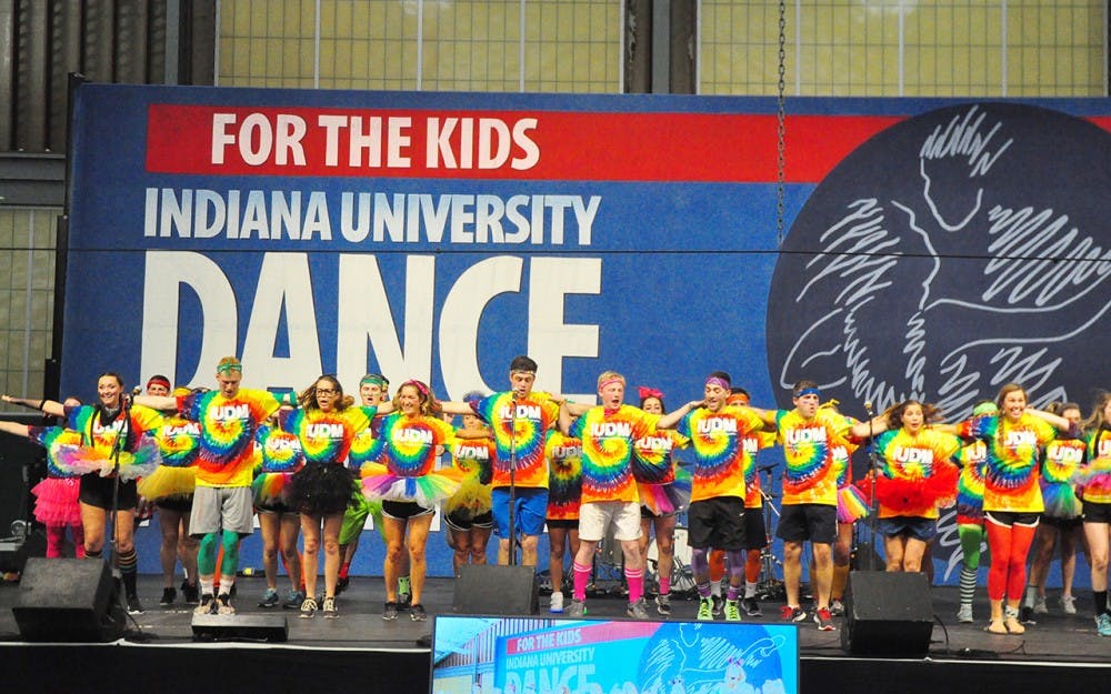 IUDM dancers take the stage Friday night to preform in front of the crowd during the marathon. 