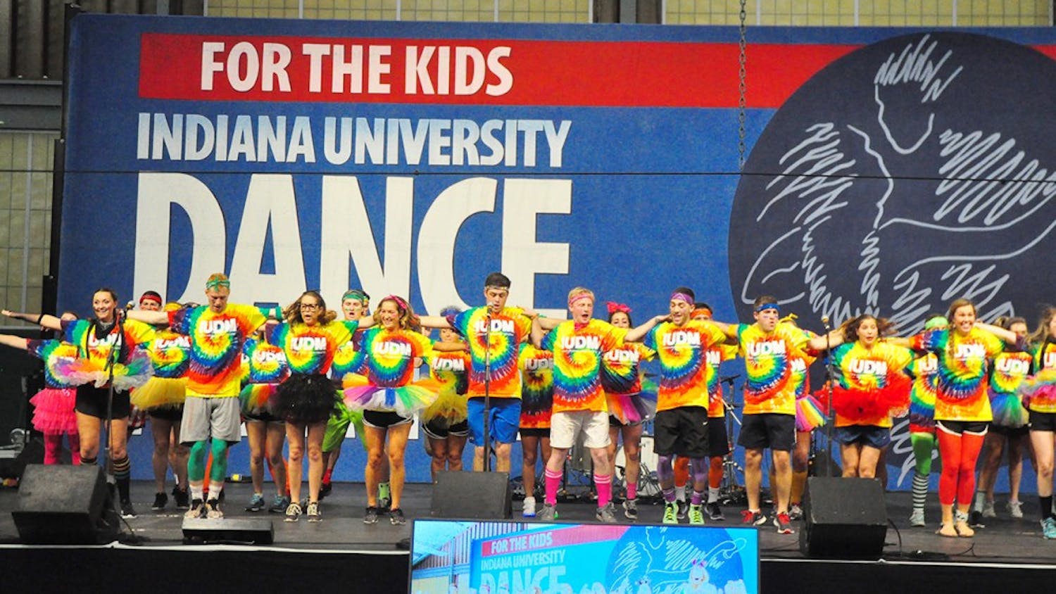 IUDM dancers take the stage Friday night to preform in front of the crowd during the marathon. 