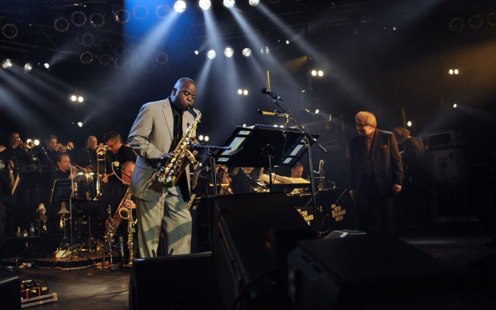 Maceo Parker performed Saturday in Buskirk-Chumley Theater. The American funk and soul jazz saxophonist performed with his own ensemble this weekend though, throughout his career, he has played alongside names such as James Brown, George Clinton and Prince.