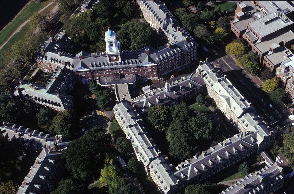 <p>Harvard University&#x27;s campus is seen from above in 2013. The prime minister of Antigua and Barbuda wrote a letter to the university&#x27;s president asking the university to make amends for Antiguan slave labor contributions to the creation of Harvard Law School.</p>