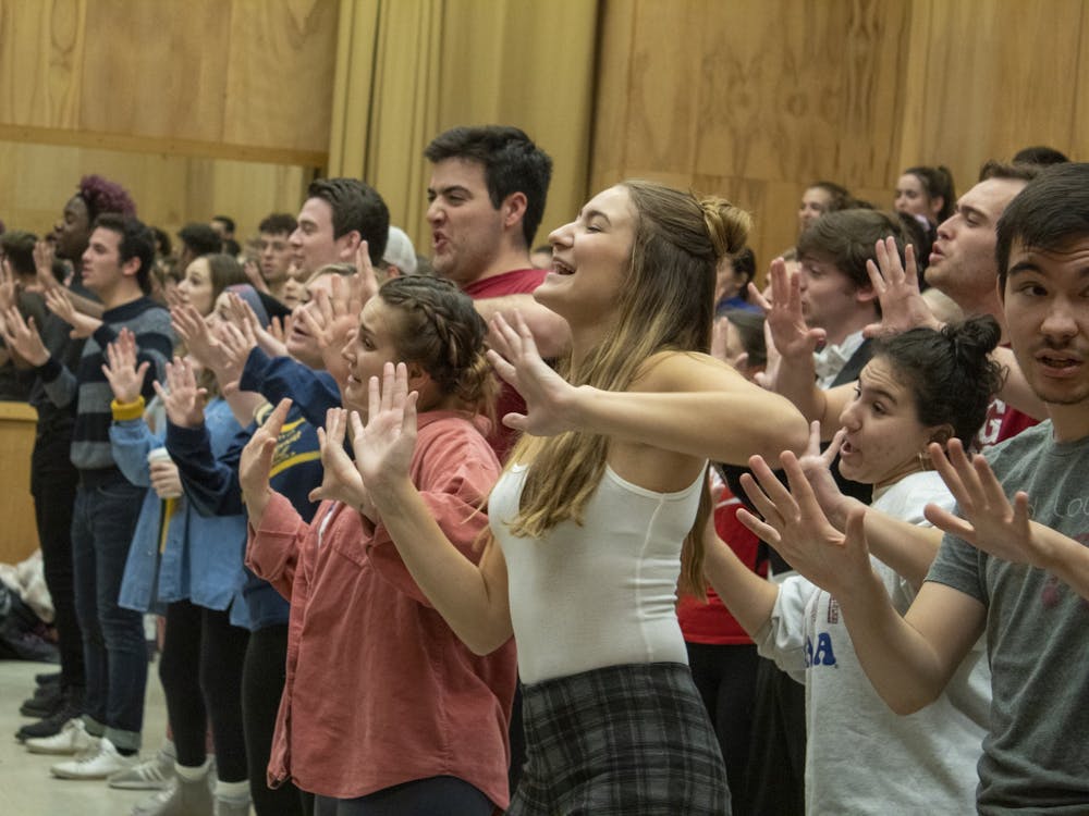 The Singing Hoosiers practice Nov. 18 in the Musical Annex building. The performance of “Chimes of Christmas” will take place at 2 p.m. and 7:30 p.m.Dec. 2.