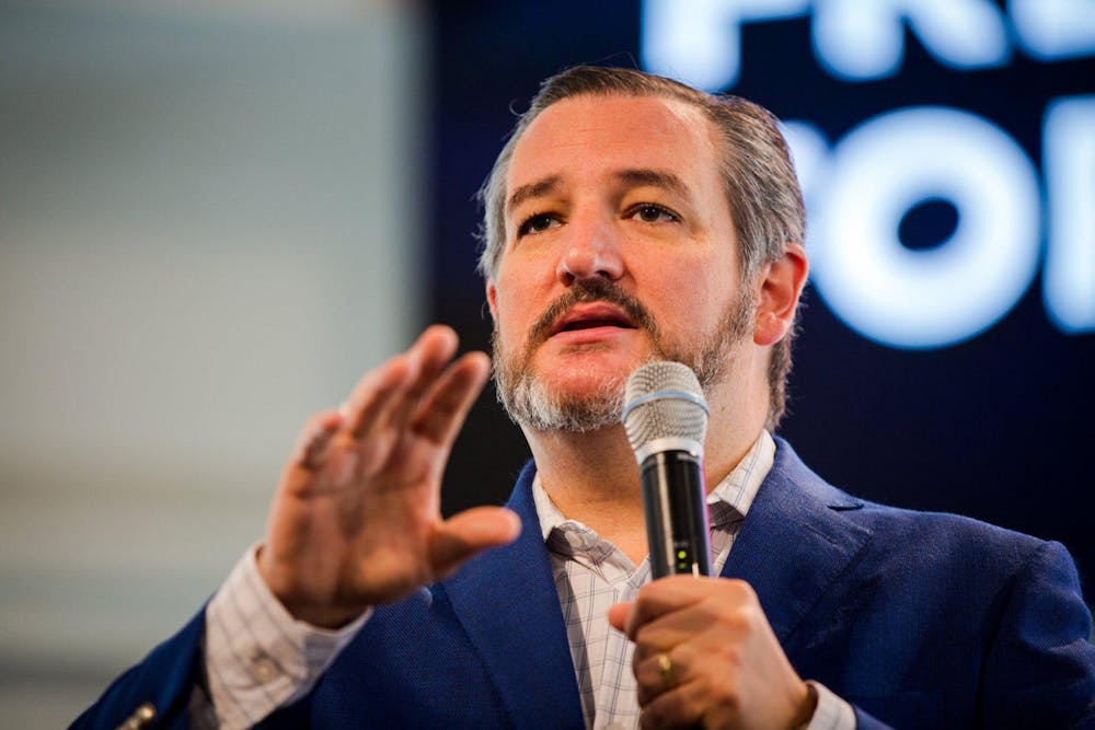 <p>U.S. Sen. Ted Cruz, R-TX, speaks at the Texas Values &quot;Faith, Family and Freedom Forum&quot; in September 2019 at Great Hills Baptist Church in Austin, Texas.</p>