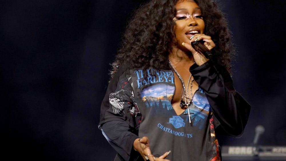 SZA performs onstage at Spotify’s Night of Music party during VidCon 2022 on June 25, 2022, at the Anaheim Convention Center in Anaheim, California. SZA’s new album &quot;SOS&quot; has shattered previously held records for Black artists.