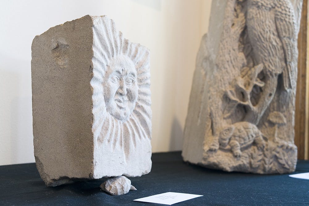 Sidney Bolam carves pieces from limestone, frequently drawing inspiration from nature or history. Her work can be seen at The Venue during the month of June.