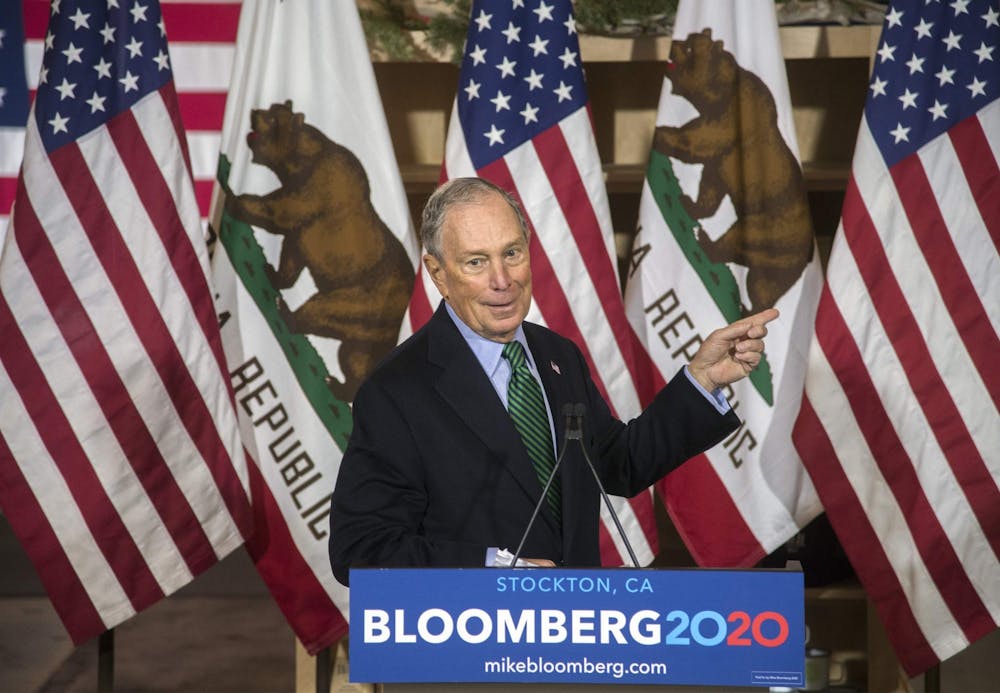 Presidential candidate and former New York Mayor Michael Bloomberg speaks at a campaign event held at Trail Coffee Roasters in downtown Stockton. Stockton Mayor Michael Tubbs formally endorsed Bloomberg at the event.