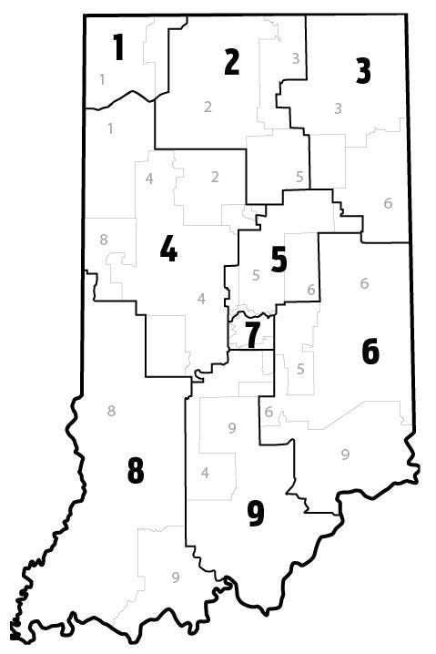 Indiana's new congressional districts