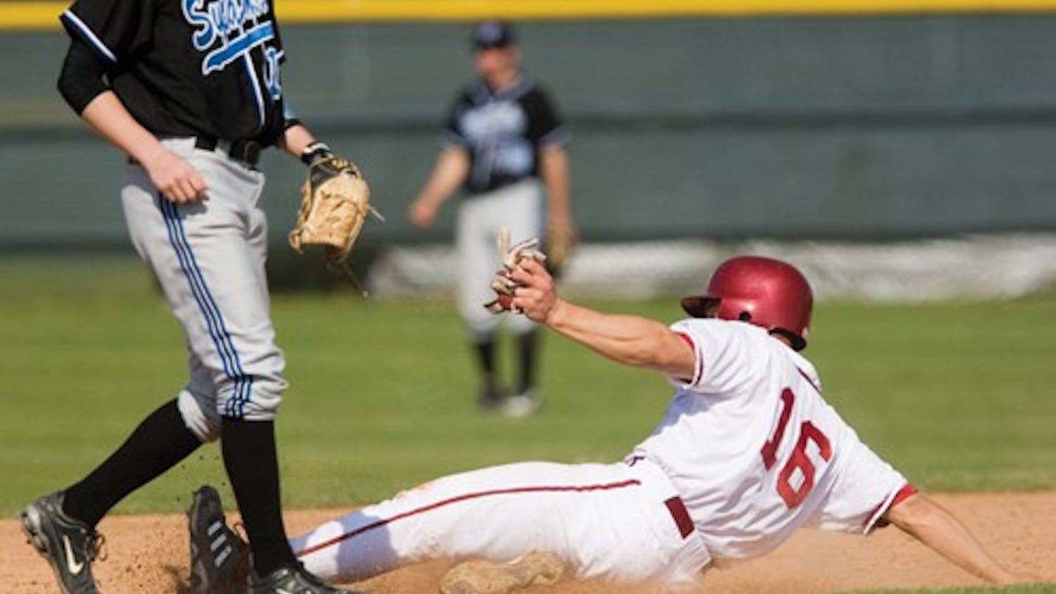 Freshman Josh Phegley slides into second during an April 17 game against Indiana State. The Hoosiers face Ohio state in away games Friday, Saturday and Sunday.