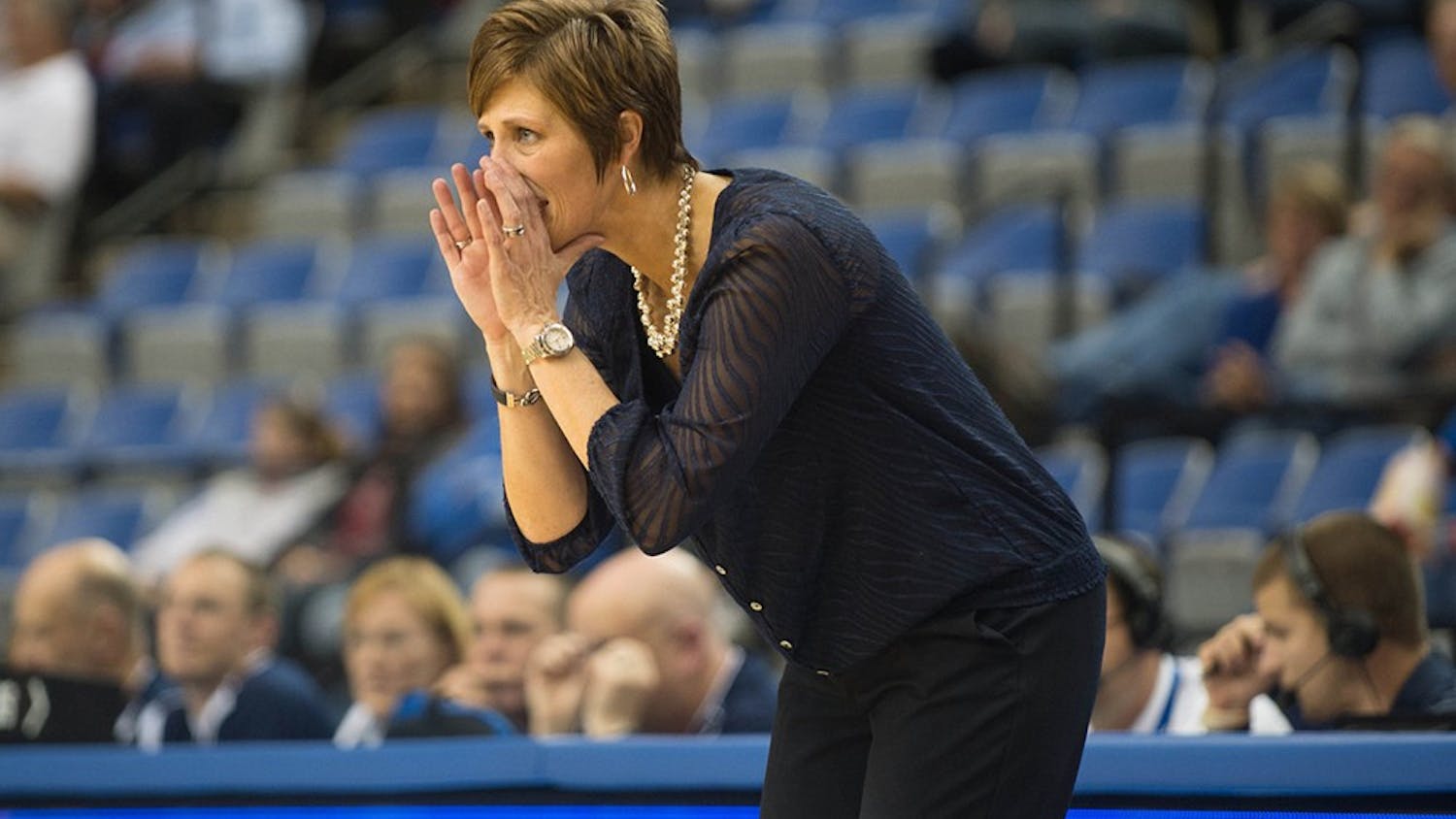 Then Indiana State Coach Teri Moren during a game against IU. Moren is the new IU Women's Basketball coach.