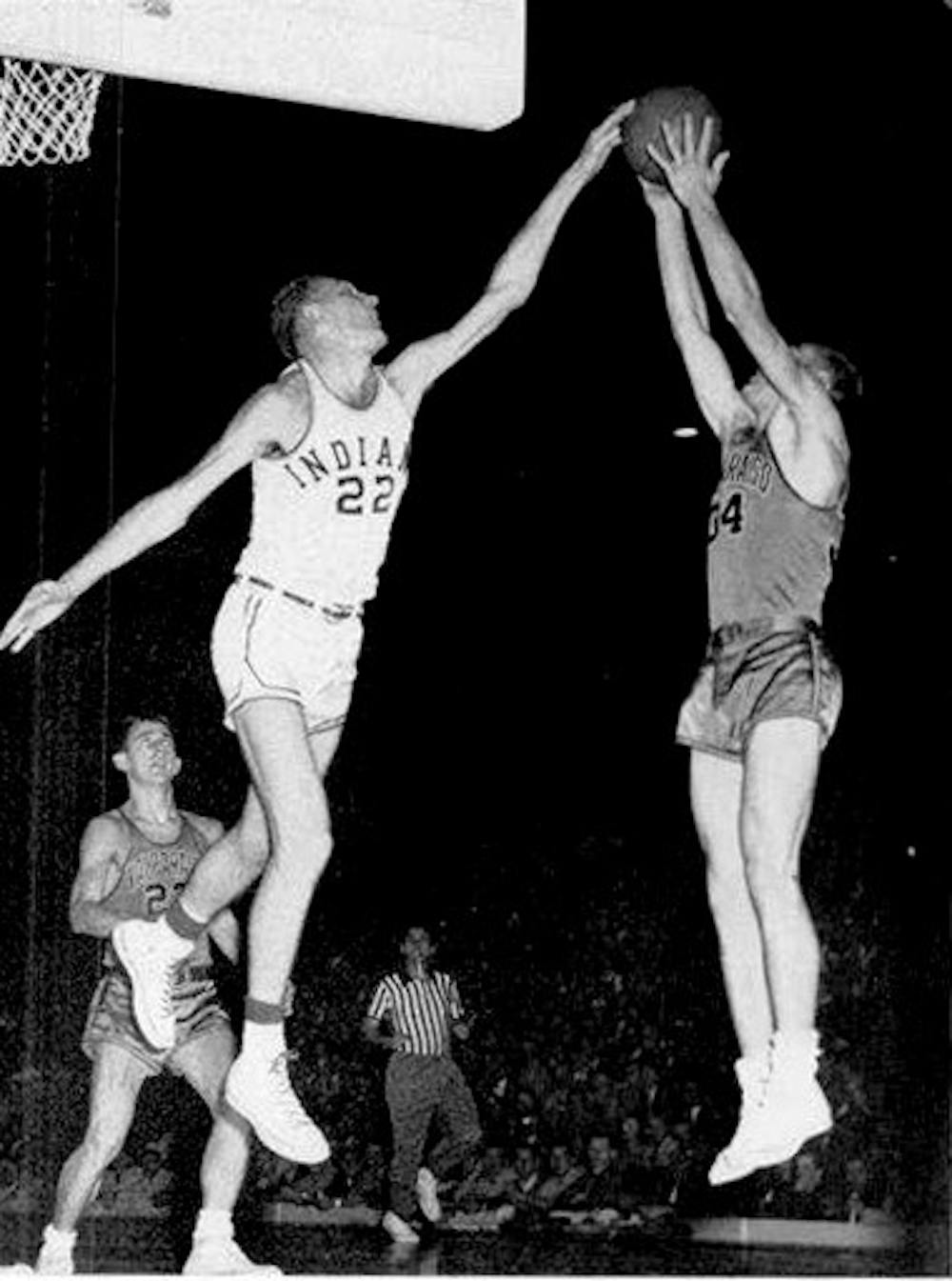 Archie Dees, left, is a legendary IU basketball player from 1955 to 1958. Dees has been died recently. 
