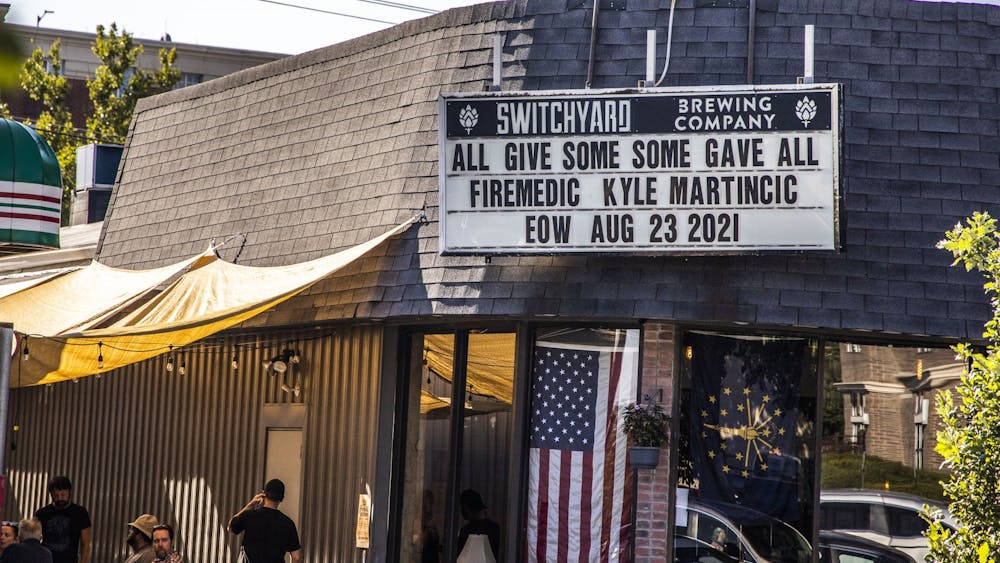 A Switchyard Brewing Company sign is seen Sept. 1, 2021, at 419 N. Walnut St. Switchyard Brewing Co will allow patrons to purchase via bitcoin currency. 