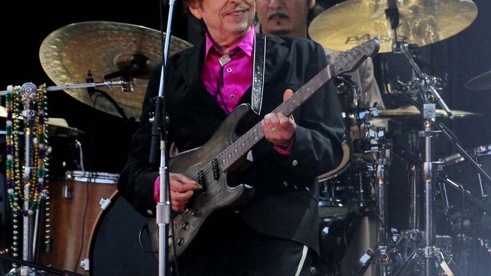 Bob Dylan performs in 2010 in London. Dylan will perform at IU Auditorium on Nov. 7 as part of his “Rough and Rowdy Ways” world tour.