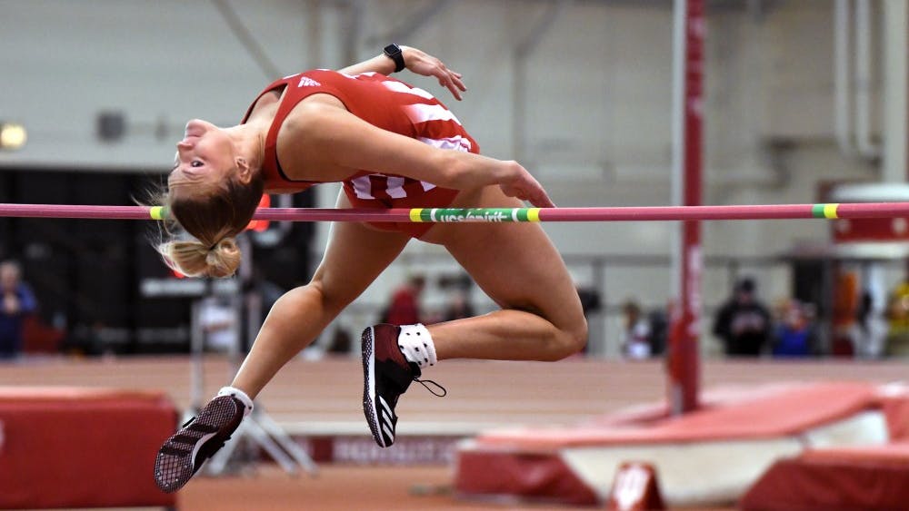 Junior Taylor Pennington competes in the high jump against the University of Tennessee on Jan. 6 in Harry Gladstein Fieldhouse at IU. The Hoosiers will compete in the Penn Relays on April 26 through 28 in Philadelphia.&nbsp;