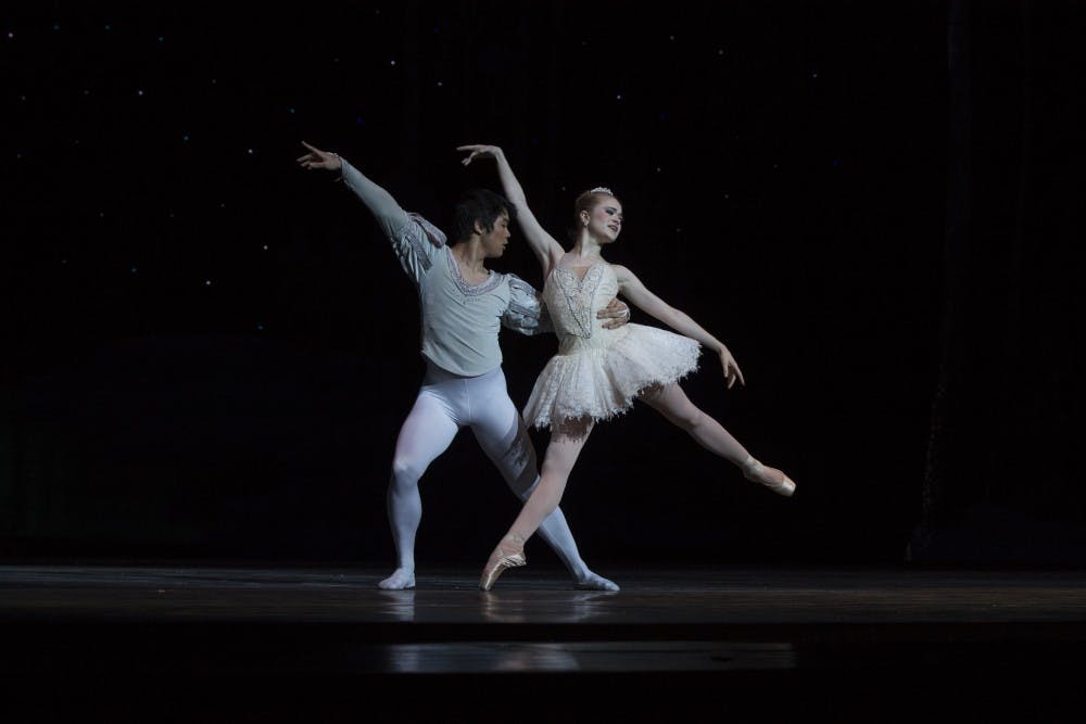 Students Anna Grunewald and Darren Hsu dance as the Snow Queen and the Snow Cavalier on Nov. 28 in the first act of "The Nutcracker". The spring season at the Musical Arts Center has many performances to come.