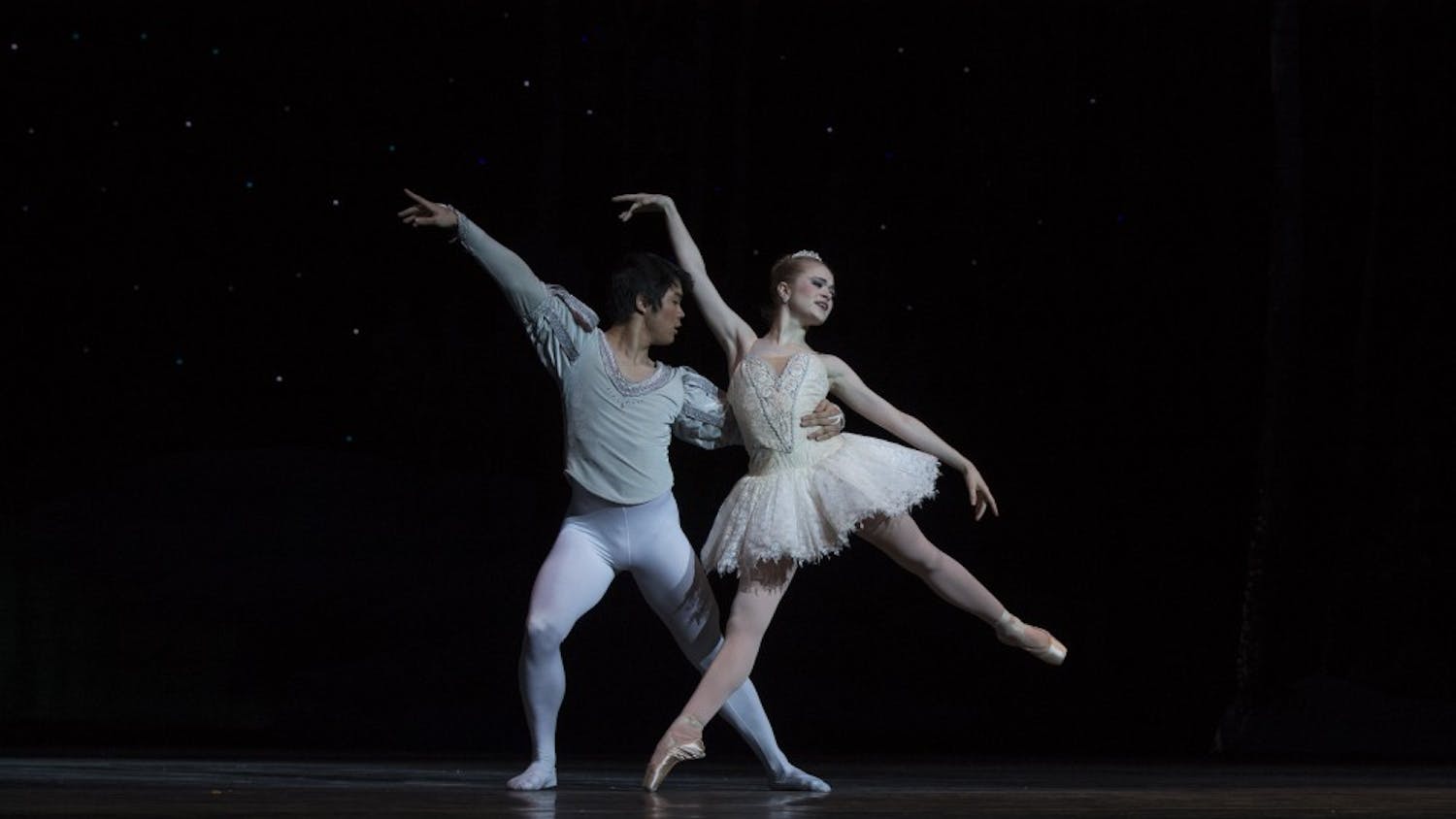 Students Anna Grunewald and Darren Hsu dance as the Snow Queen and the Snow Cavalier on Nov. 28 in the first act of "The Nutcracker". The spring season at the Musical Arts Center has many performances to come.