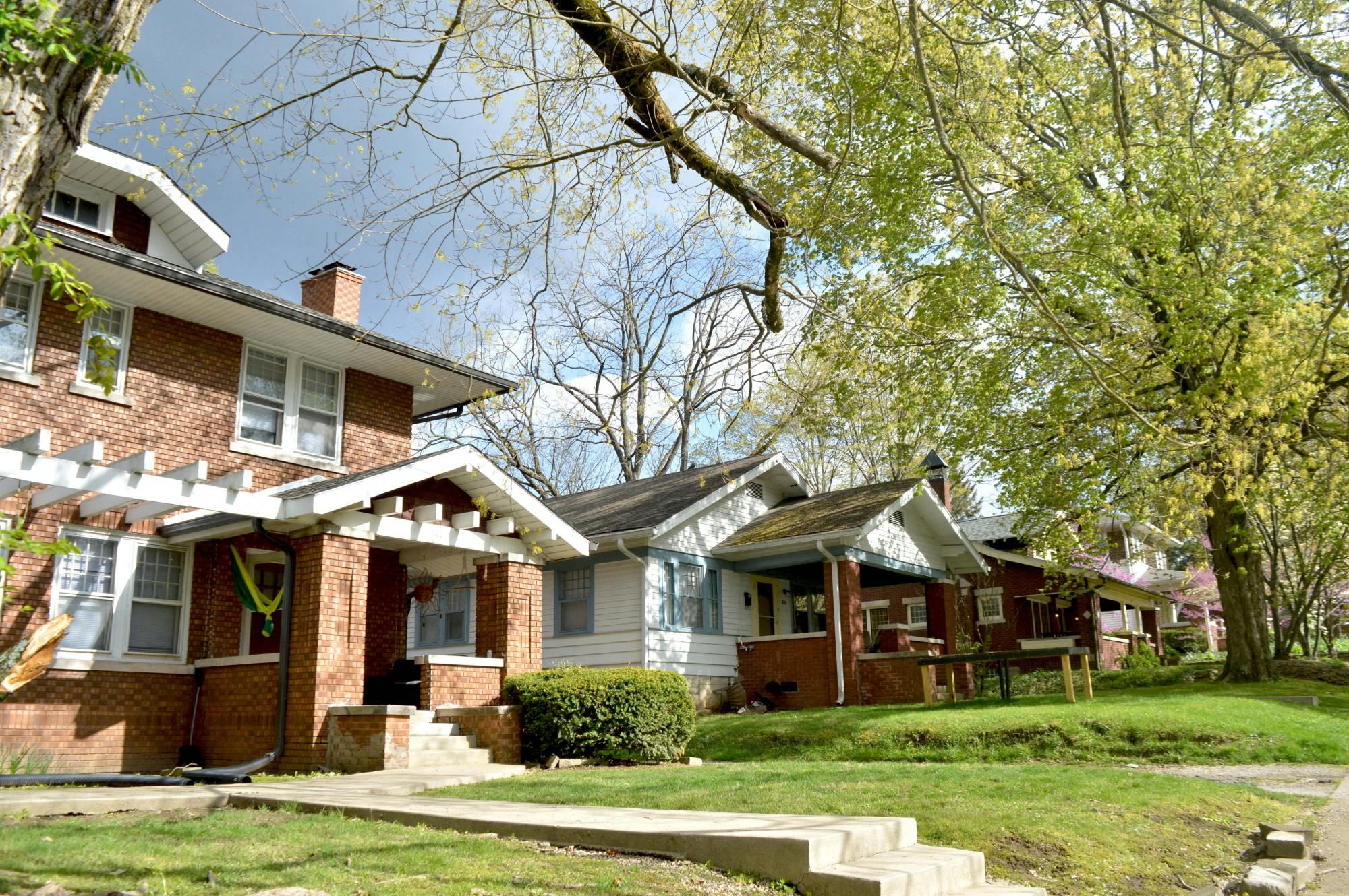 Houses in Maple Heights neighborhood appear April 21 in Bloomington. Maple Heights is one of the multiple core neighborhoods in Bloomington. Residents have raised concerns about increased density, students and quality of life, if the UDO amendments are passed.