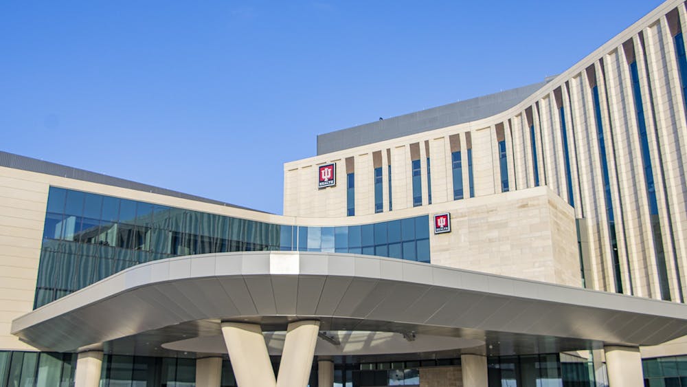 The southeast entrance of the IU Health Bloomington Hospital is seen Jan. 20, 2022. IU will soon be releasing information on monkeypox safety and prevention. 
