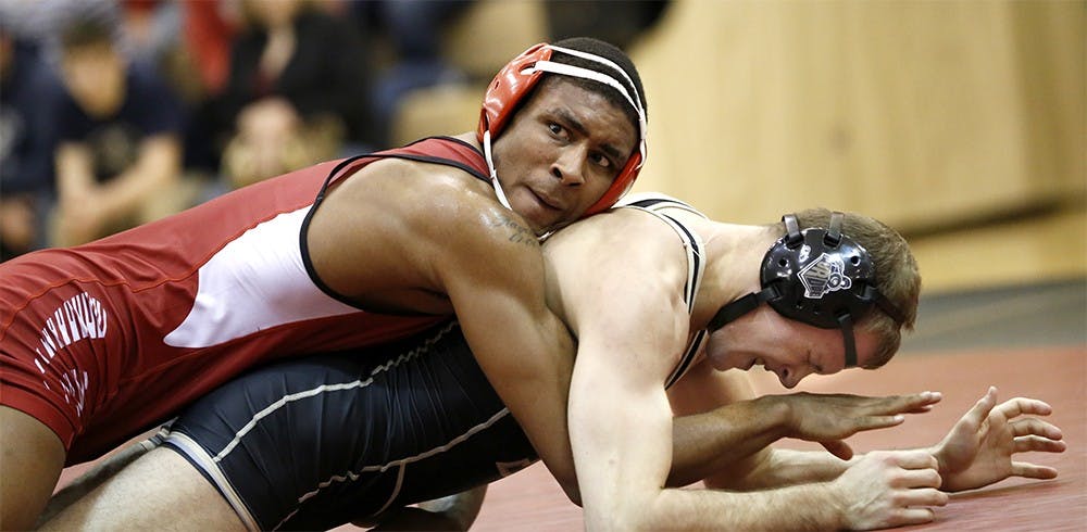 Nate Jackson has a 174 lb match with Jacob Morrissey from Purdue Sunday at University Gym. Jackson who defeated the top national ranker, Bo Nickal from Penn State, won the match.