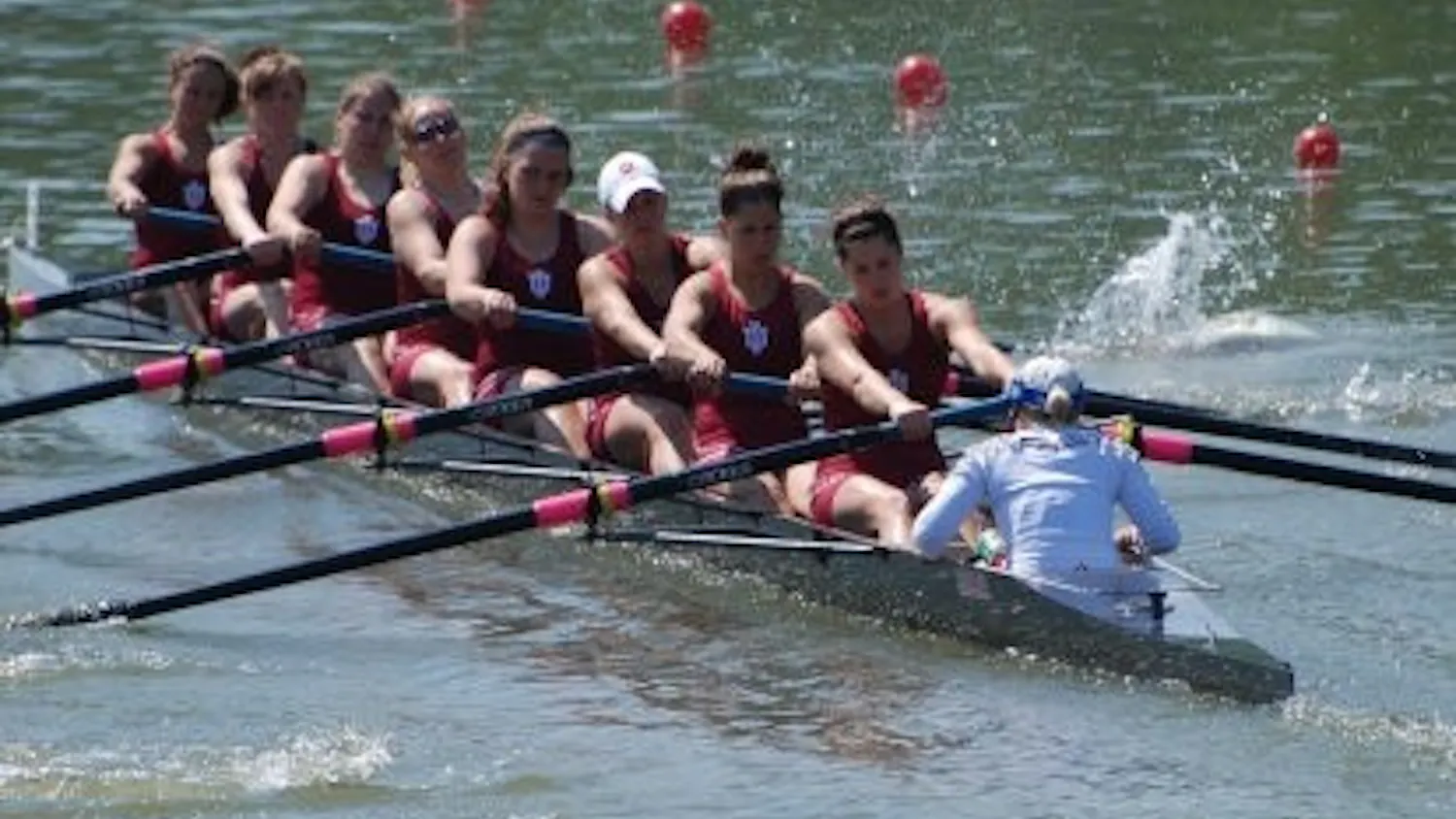Ellie Benson, fifth from left, and her fellow Hoosiers compete at a race on Lake Lemon. Benson was named a second team All-American last week, making her the second Hoosier ever to earn the honors.