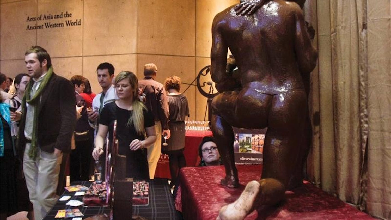 Models painted with chocolate pose at The Art of Chocolate Jan. 27, 2008 at the IU Art Museum. The Art of Chocolate is the final event of the Week of Chocolate this year.