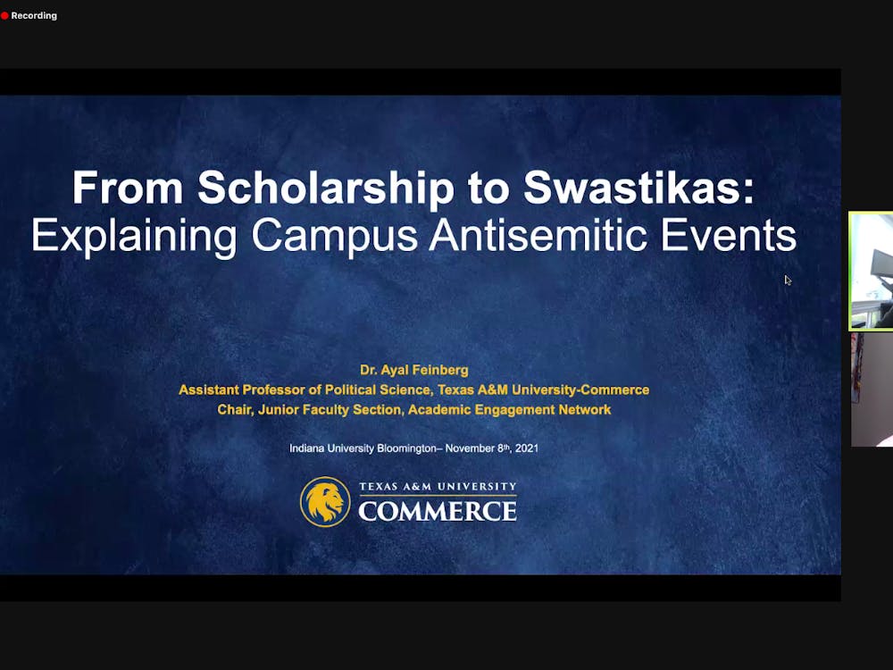 Ayal Feinberg, associate professor of political science at Texas A&amp;M University-Commerce, and Gunther Jikeli, a professor in the Jewish Studies program and the Institute for the Study of Contemporary Antisemitism at IU, led a webinar discussing modern antisemitism on college campuses Nov. 8, 2021. More than 100 people attended. 