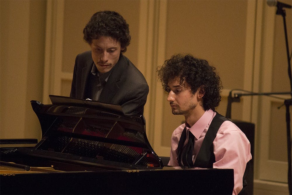 Felipe Tovar-Henao plays "Las mujeres que se pintan" during the Latin American Ensemble performance on Thursday night in Auer Hall. 