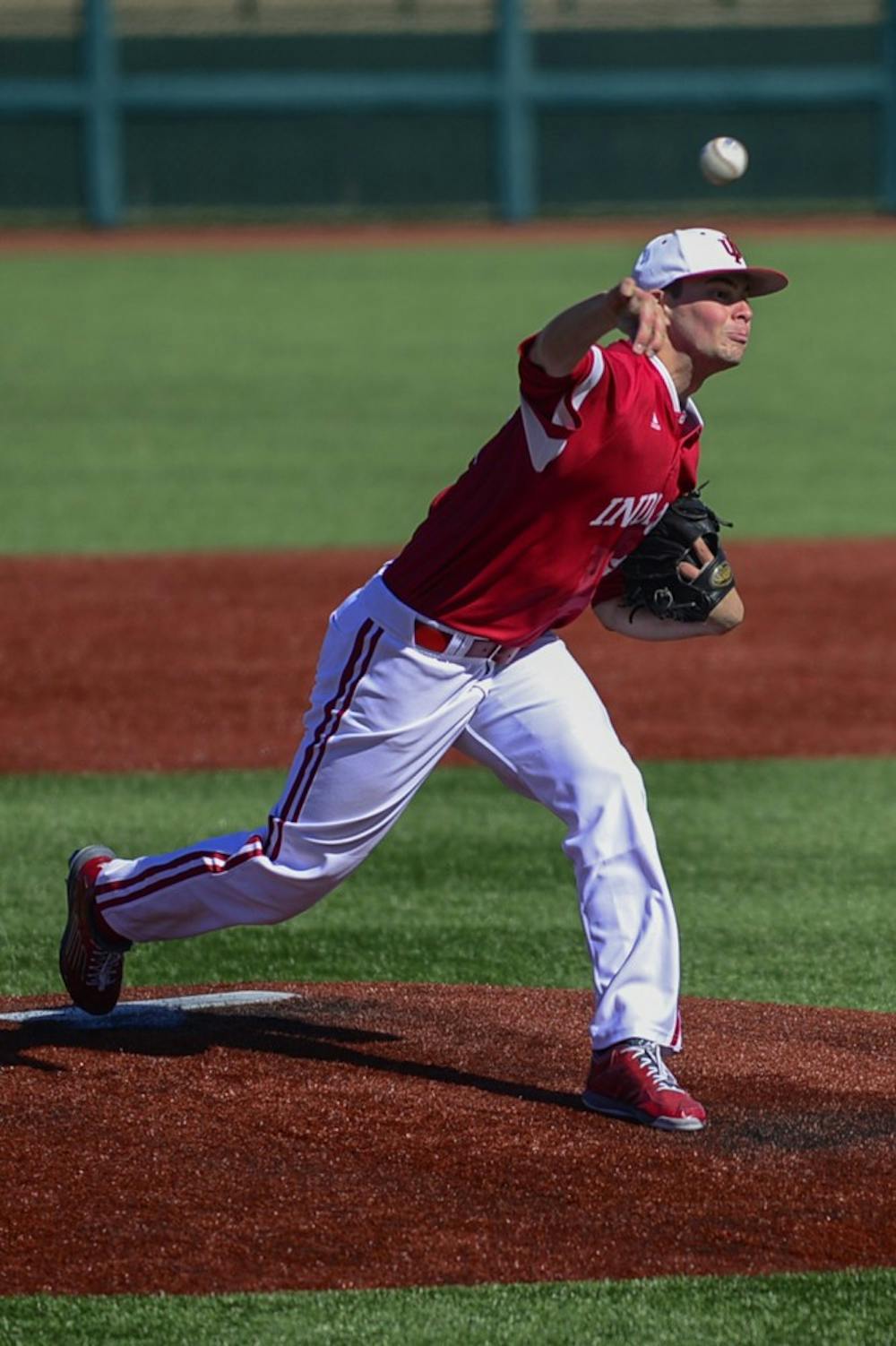 Junior Scott Effross pitches during IU's game against Valparaiso on Tuesday at Bart Kaufman Field. Effross only pitched the first inning of Tuesday's game.