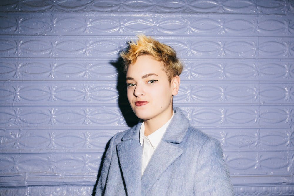 Steph Knipe, frontman of the band Adult Mom, poses for a portrait. Adult Mom will be playing a show on Tuesday night at the Void. 