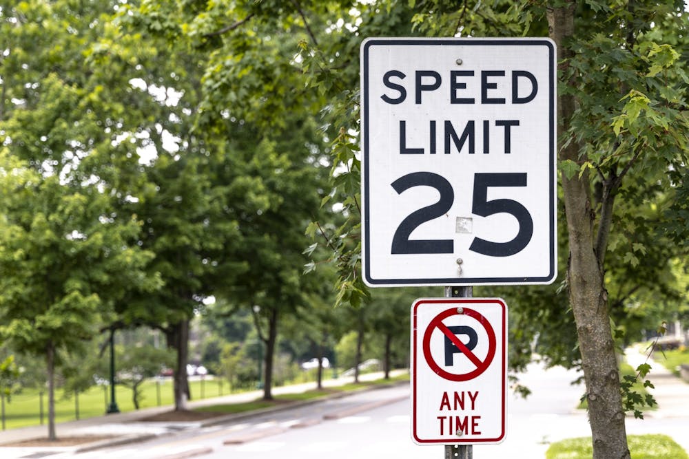 A speed limit sign is seen June 13, 2022, on East Seventh Street. Monroe County will change speed limits in certain locations in the coming weeks.
