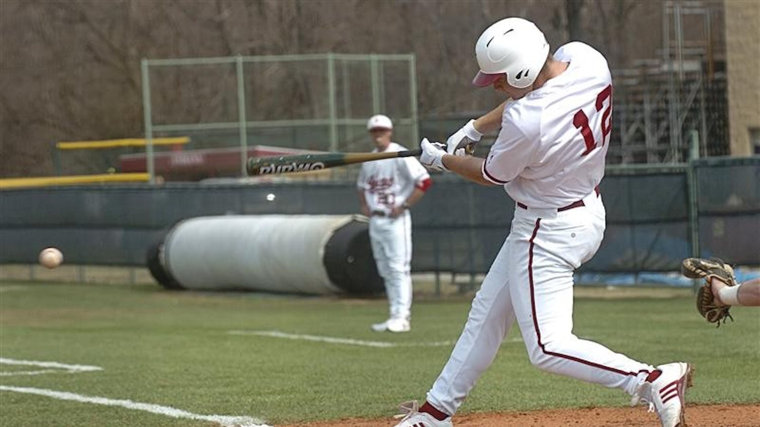 Freshman outfielder Alex Dickerson swings against Morehead State Tuesday afternoon at the Sembower Field. Dickerson and the Hoosiers hit nine home runs, with 22 hits in an 18-3 win.