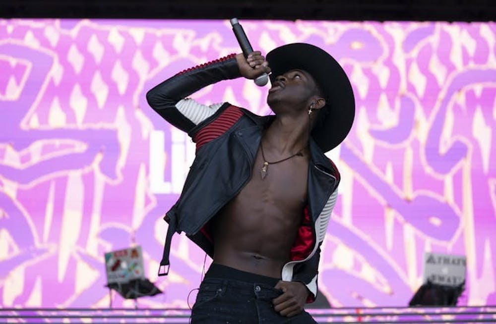 Lil Nas X performimg at the Minnesota State Fairgrounds. The nominees for the 2019 MTV Video Music Awards were announced Tuesday morning, with Taylor Swift, Ariana Grande, Billie Eilish and Lil Nas X leading the charge. (Jeff Wheeler / Minneapolis Star Tribune / TNS)