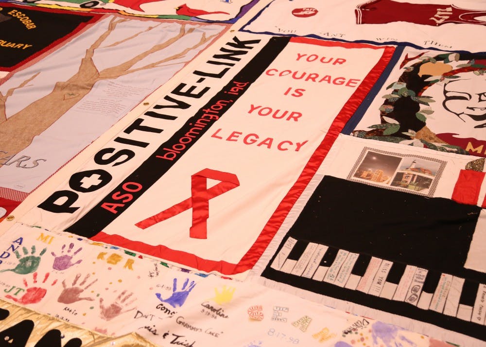 <p>IU’s AIDS Memorial Quilt Committee presents the 30th anniversary ceremony on Tuesday in the IMU Alumni Hall. The committee addressed myths and facts associated with HIV.&nbsp;</p>