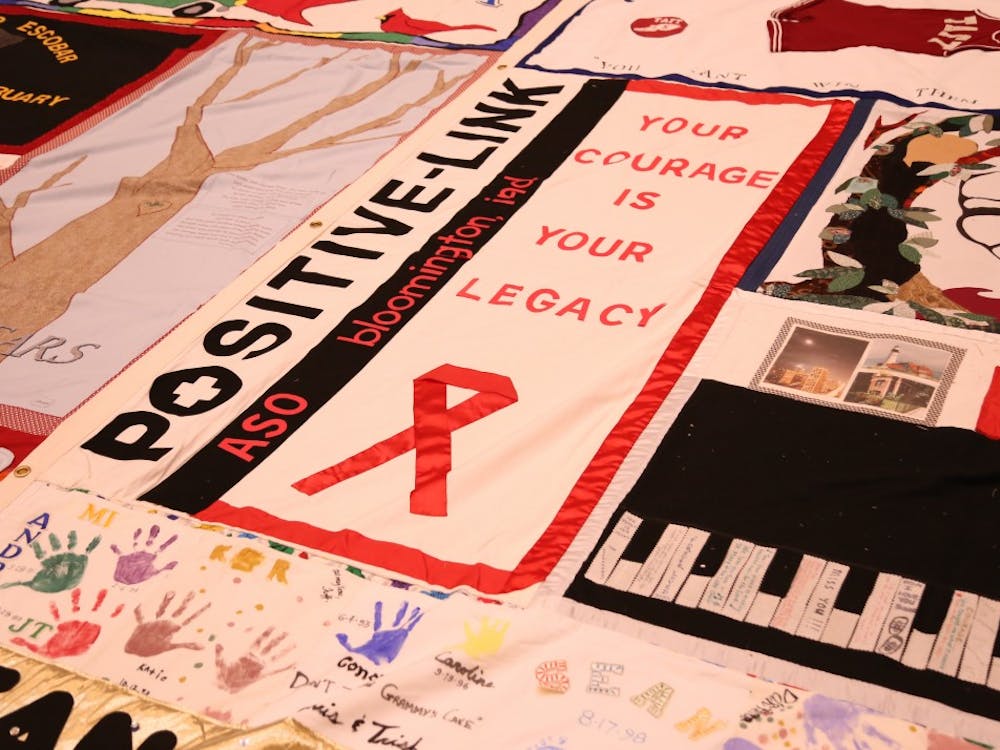 IU’s AIDS Memorial Quilt Committee presents the 30th anniversary ceremony on Tuesday in the IMU Alumni Hall. The committee addressed myths and facts associated with HIV.&nbsp;