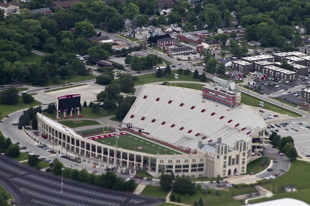 A view of Memorial Stadium from a 1929 Ford Tri-Motor airplaine Thursday. 