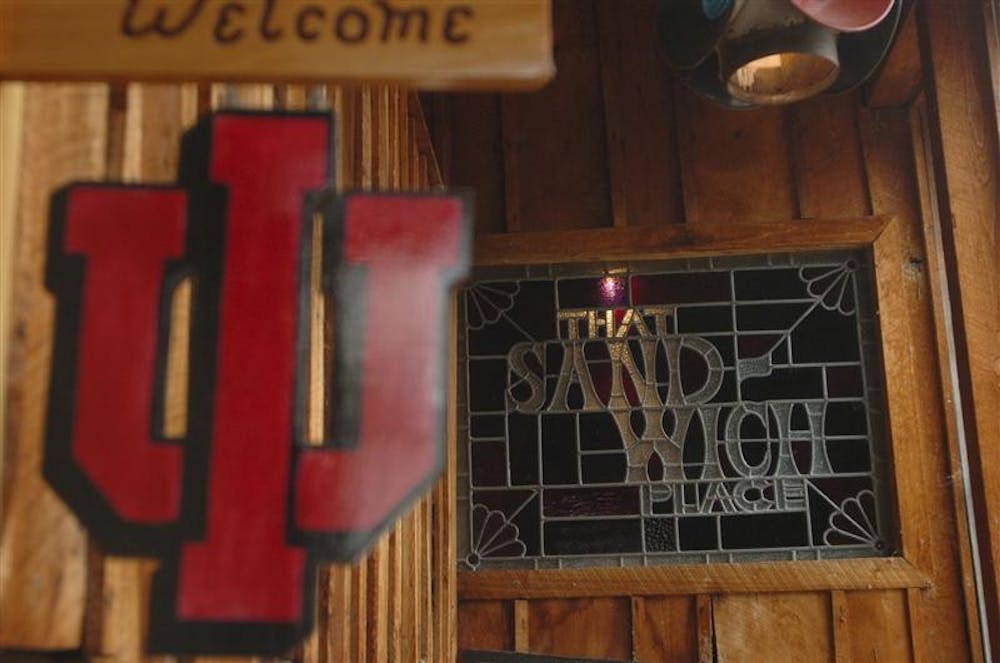 That Sandwich Place, a sandwich shop under the Nashville House in downtown Nashvillle, Ind., has more IU basketball memorabilia than items on the menu.