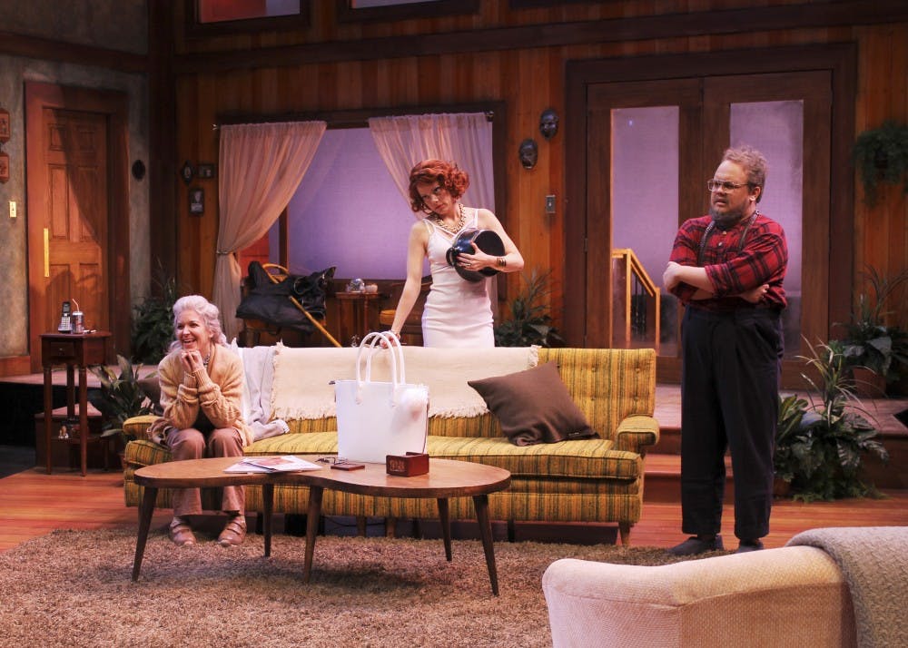 <p>Justino Brokaw, Tara Chiusano and Abby Lee play Vanya, Sonia and Masha in IU Theatre's 2016 production "Vanya and Sonia and Masha and Spike." Lee, center, is a third-year M.F.A. acting student who expressed dismay at the Nov. 9 announcement that the Ph.D. program in Theatre History, Theory and Literature will be cut. “It’s like having an art program and cutting art history,” Lee said. “How could you make art if you’ve never heard of Warhol or Rembrandt?” &nbsp;</p>