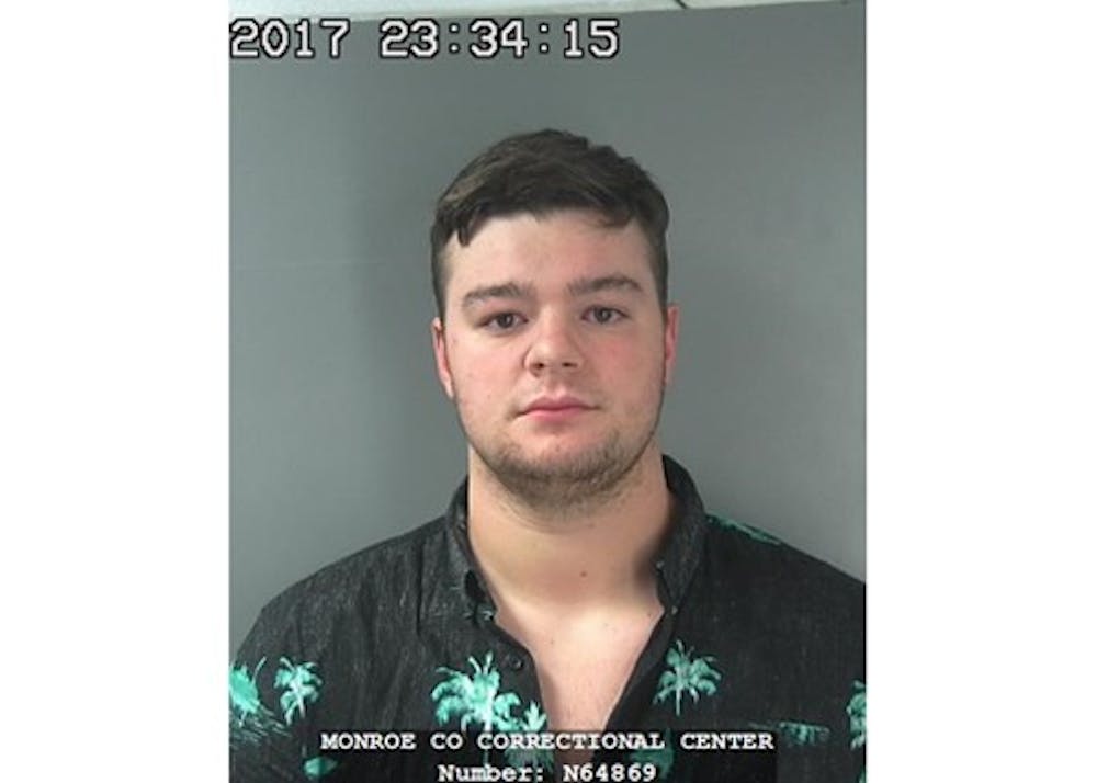 Sophomore baseball pitcher Cameron Beauchamp was arrested early Wednesday morning on charges of operating while intoxicated and minor possession/consumption of alcohol. He is being held in the Monroe County Correctional Center on a bond of $1,000.