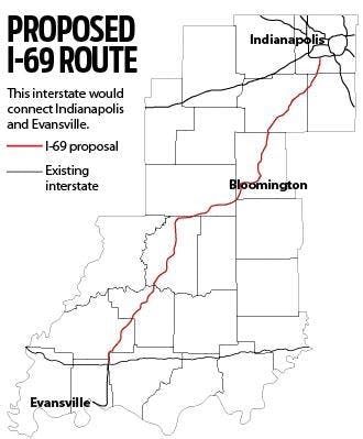 Proposed I-69 route