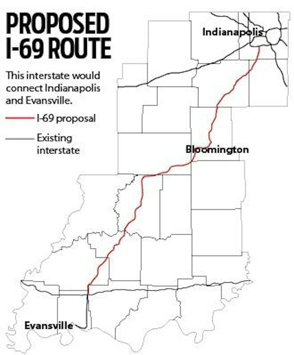 Proposed I-69 route