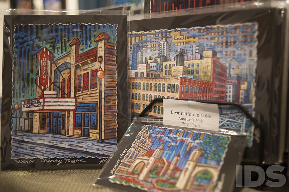 'Destination in Color', a series of prints by Anastasia Mak, sits on display at the All Star exhibition at The Venue. The exhibition celebrated local artists' best works of the past year.