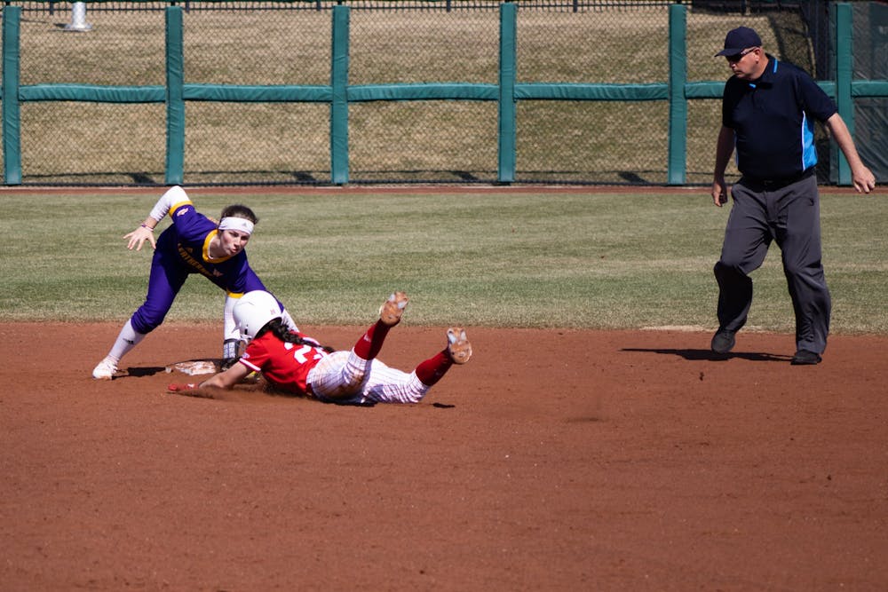 <p>Graduate student, Grayson Radcliffe, attempts to steal second base against Western Illinois on March 5, 2022. IU will face Central Michigan at 10:30 a.m. Friday in Louisville, Kentucky. </p>