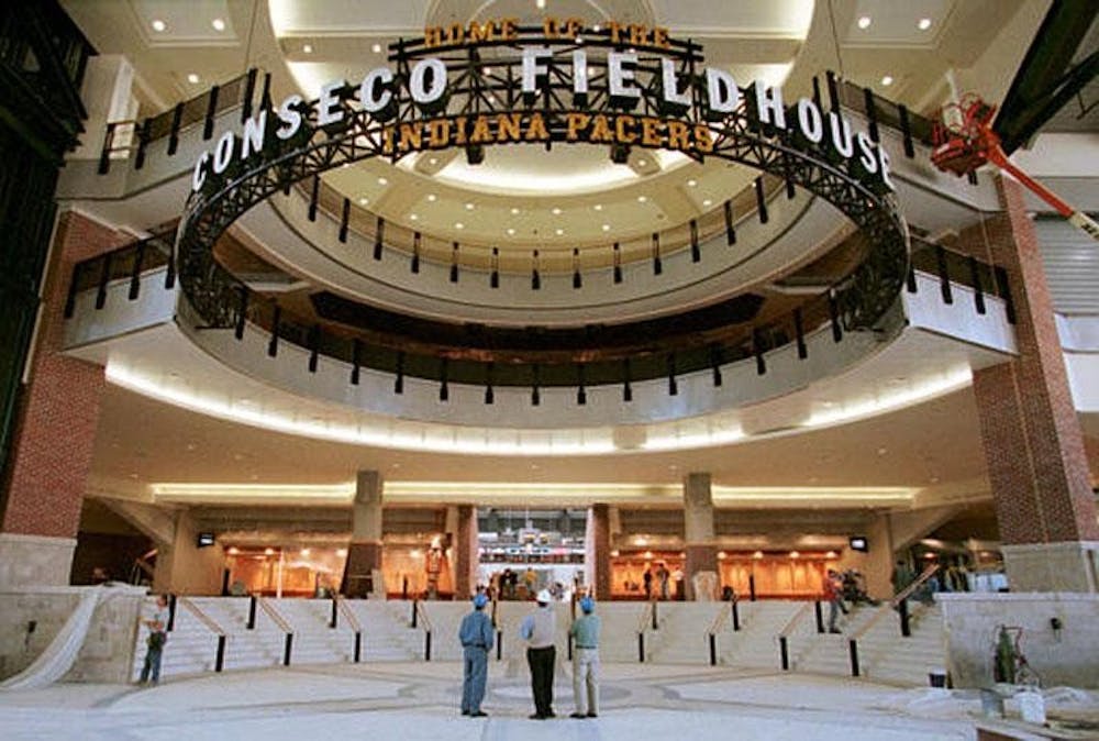 The Conseco Fieldhouse entry hall in Indianapolis is seen in this Oct. 14, 1999 file photo. The Indiana Pacers inaugurated the fieldhouse with a Nov. 6, 1999 game against the Boston Celtics.