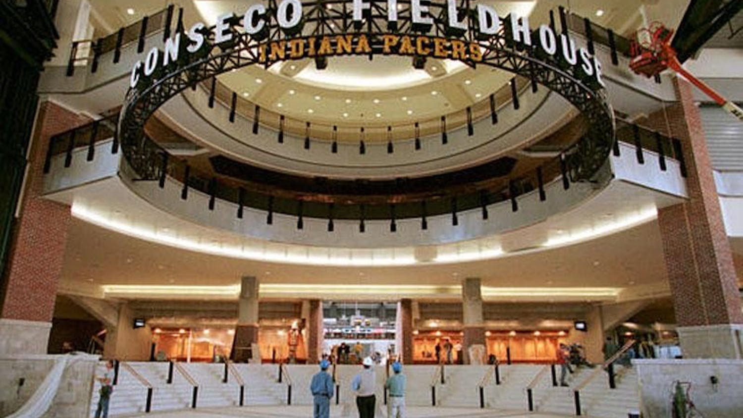 The Conseco Fieldhouse entry hall in Indianapolis is seen in this Oct. 14, 1999 file photo. The Indiana Pacers inaugurated the fieldhouse with a Nov. 6, 1999 game against the Boston Celtics.