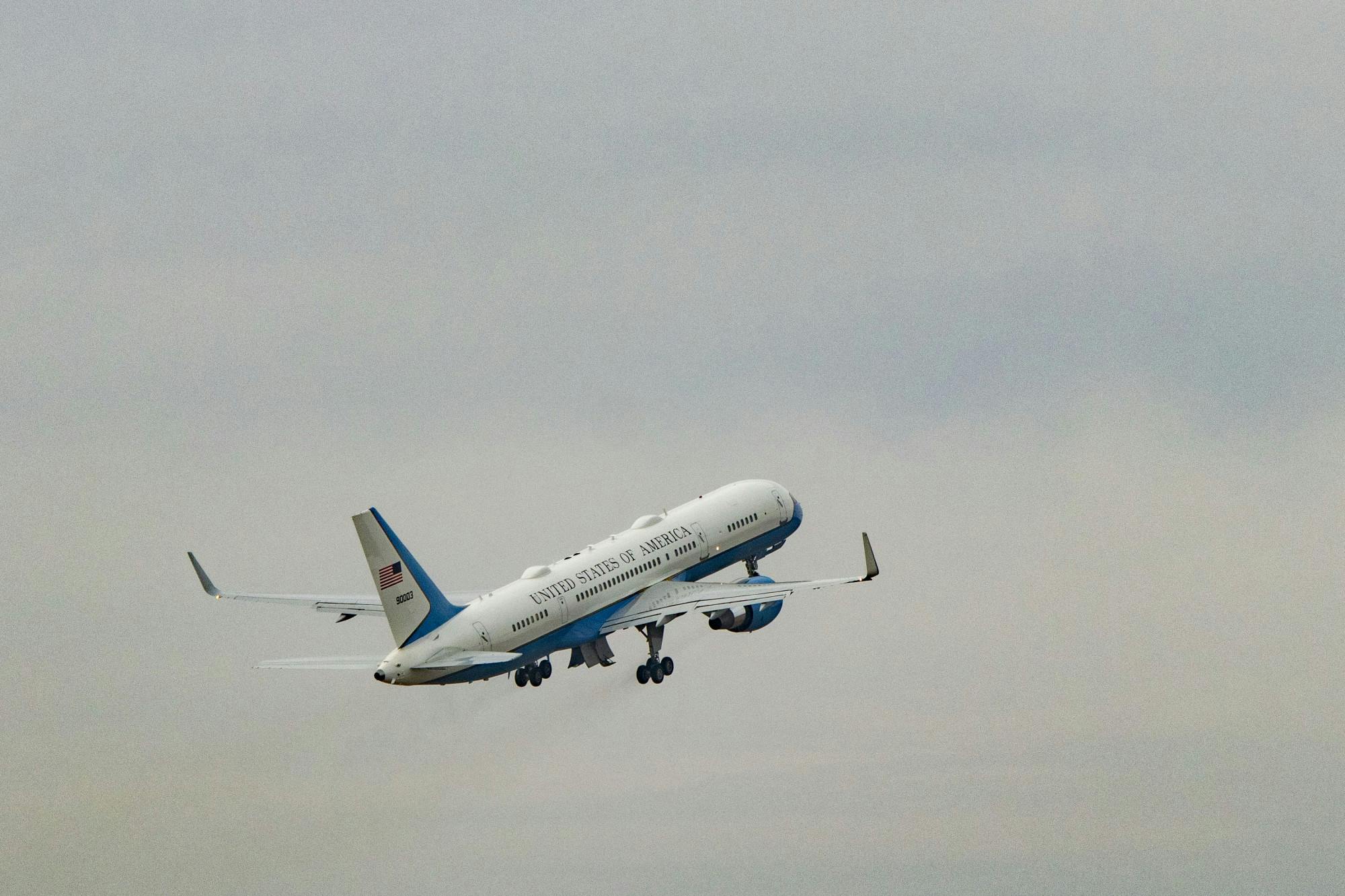 Vice President Mike Pence departs from Bloomington
