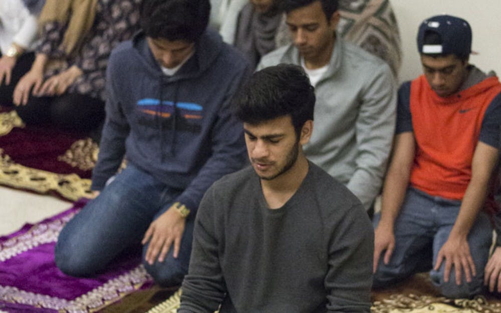 Muslim Students Association's event consisted of a break in the action for a prayer at sunset Tuesday evening.