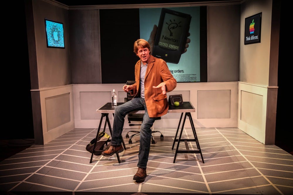 David Knell describes aspects of Steve Jobs' life during&nbsp;Ivy Tech Waldron Arts Center's performance of&nbsp;“The Agony & the Ecstasy of Steve Jobs.”