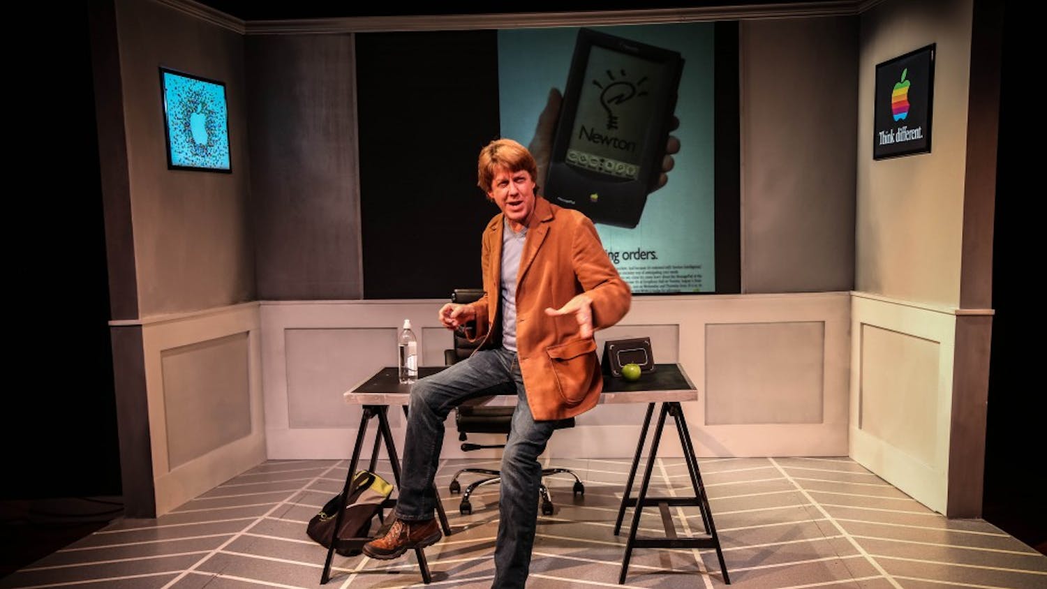 David Knell describes aspects of Steve Jobs' life during Ivy Tech Waldron Arts Center's performance of “The Agony & the Ecstasy of Steve Jobs.”