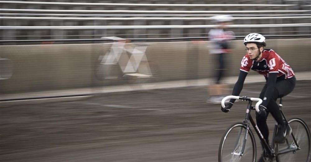 Freshman Andrew Johnson of Team Cinzano practices Thursday afternoon at Bill Armstrong Stadium. Johnson began riding due to the influence of his friend's father, who passed away unexpectedly in late October of last year.