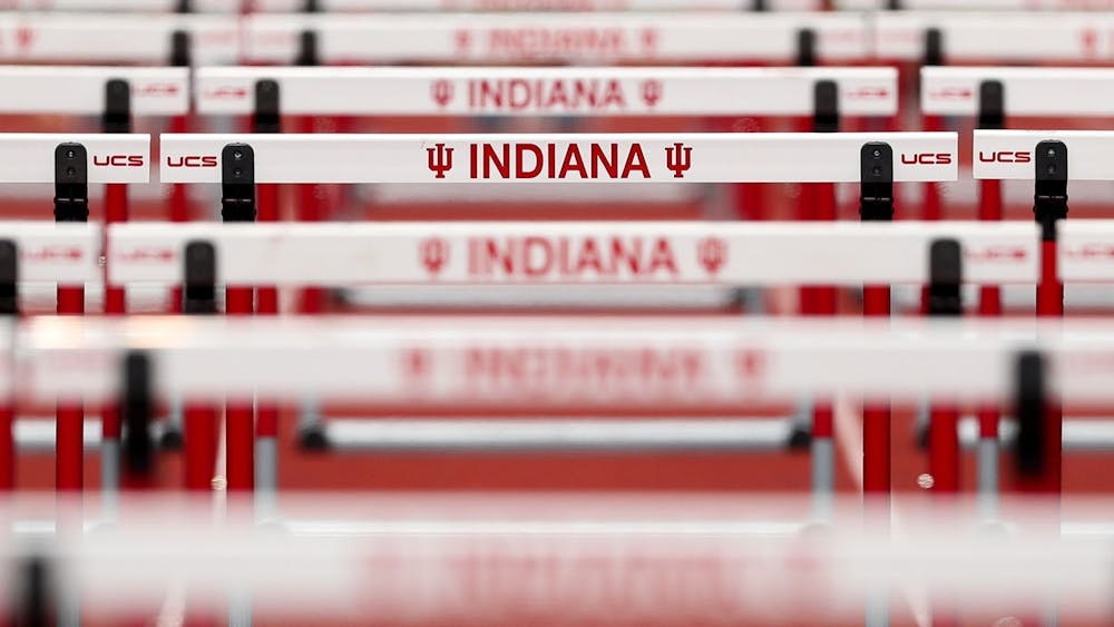 <p>Hurdles on the IU track are pictured. Indiana was successful in track races and field events alike at the Louisville Invitational over the weekend.</p>